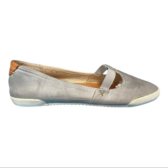 FRYE Melanie T-Strap Slip-On Flat in Ice Grey Blue - Picture 2 of 8